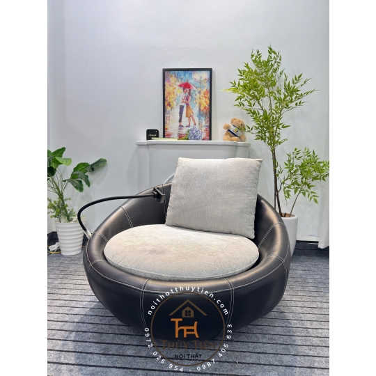 Ghế Sofa Đơn Xoay 360 Độ Cao Cấp - Ghế Sofa Lười Bọc Da Kiểu Dáng Hiện Đại Decor Studio, Cửa Hàng