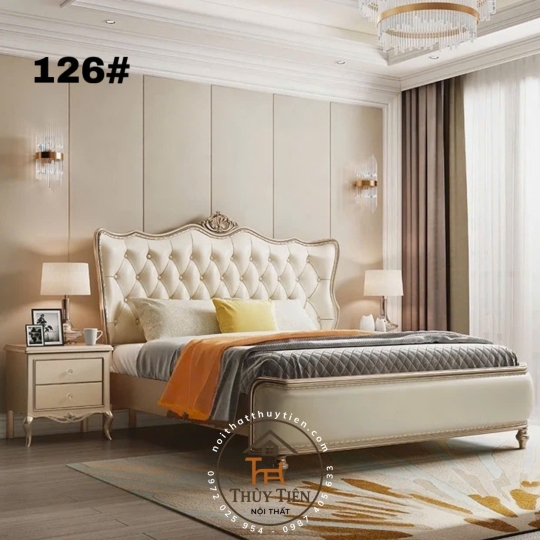 Giường NHẬP KHẨU bọc da cao cấp - Nhập nguyên kiện - Nội thất phòng ngủ đẳng cấp