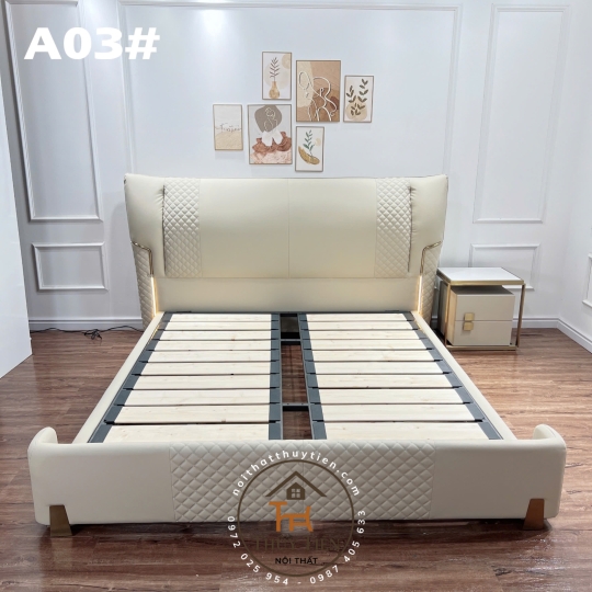Giường NHẬP KHẨU bọc da cao cấp - Nhập nguyên kiện - Nội thất phòng ngủ đẳng cấp