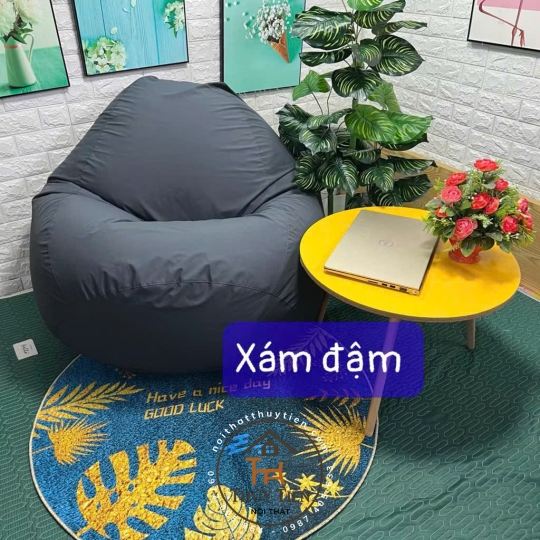 Ghế lười hạt xốp vỏ ghế chất liệu vải kate chống thấm cao cấp size lớn nhiều màu sắc
