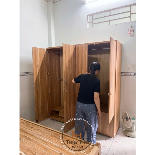 Tủ quần áo gỗ MDF cửa mở - TQAMDF 025