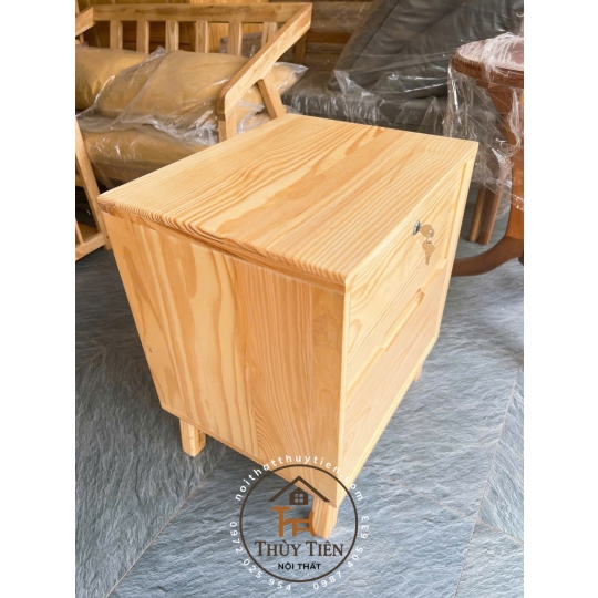 Tủ đầu giường gỗ thông Mỹ 