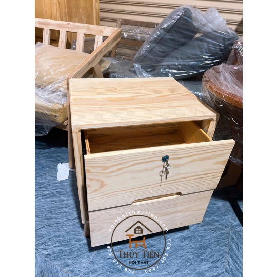 Tủ đầu giường gỗ thông Mỹ 
