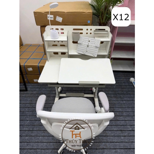 Bộ bàn học X12, kích thước: 60*80 * Bàn và ghế nâng hạ cao thấp